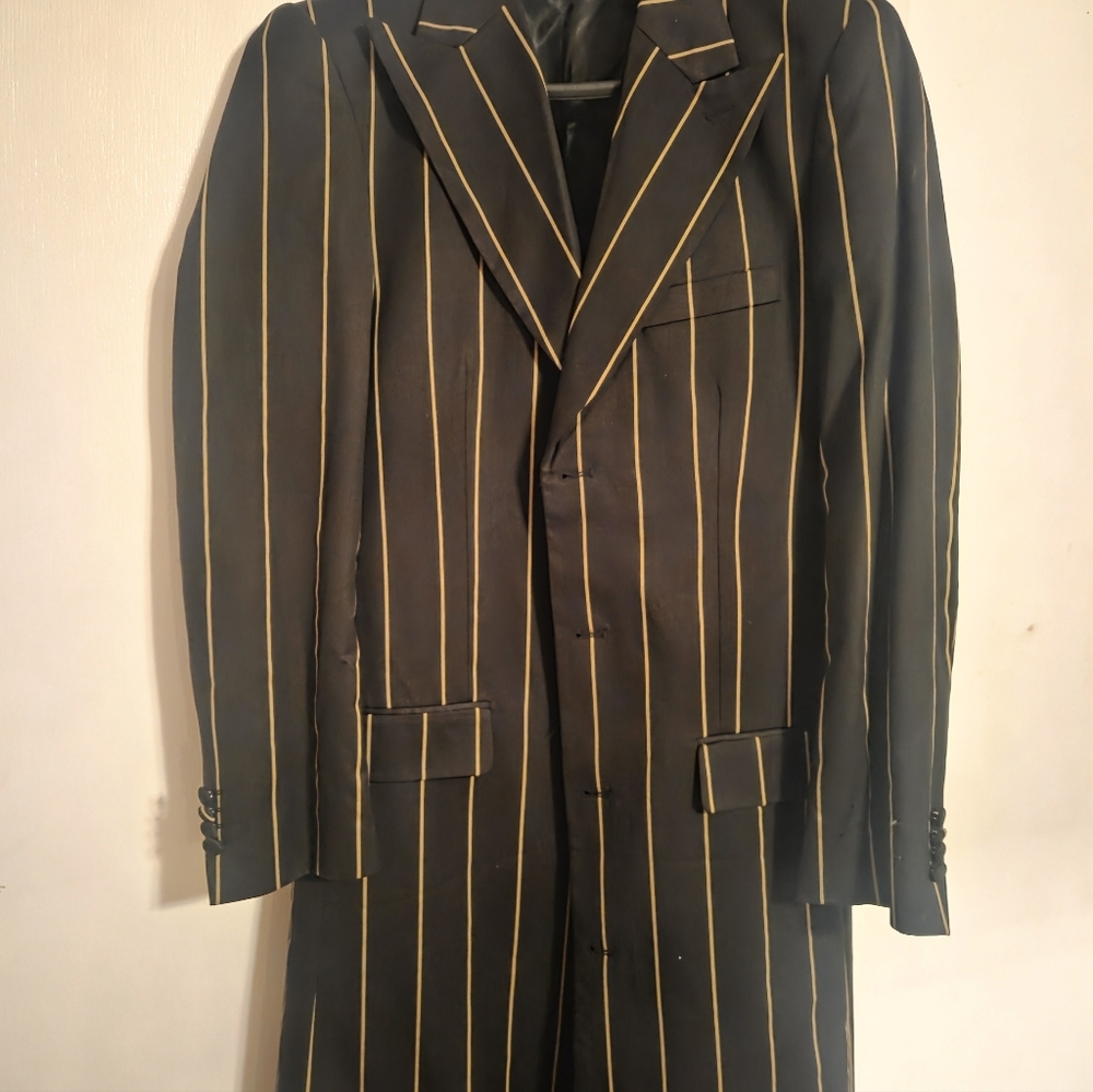 Men's Black and Gold Striped Blazer
